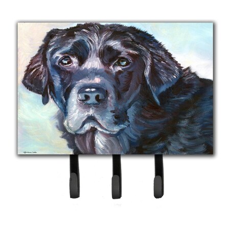 Carolines Treasures Black Labrador Face Leash or Key Holder 7419TH68